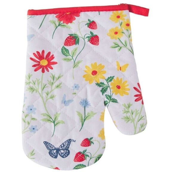 Dolly Parton Floral Strawberries Oven Mitt & Glass Jar Set - Picture 6 of 13